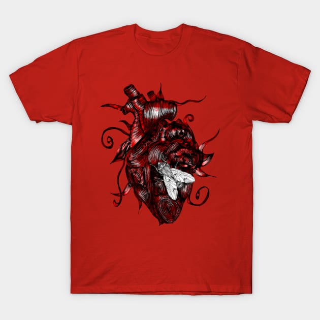 The Fly and the Heart T-Shirt by fakeface